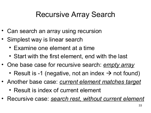 recursive linear search